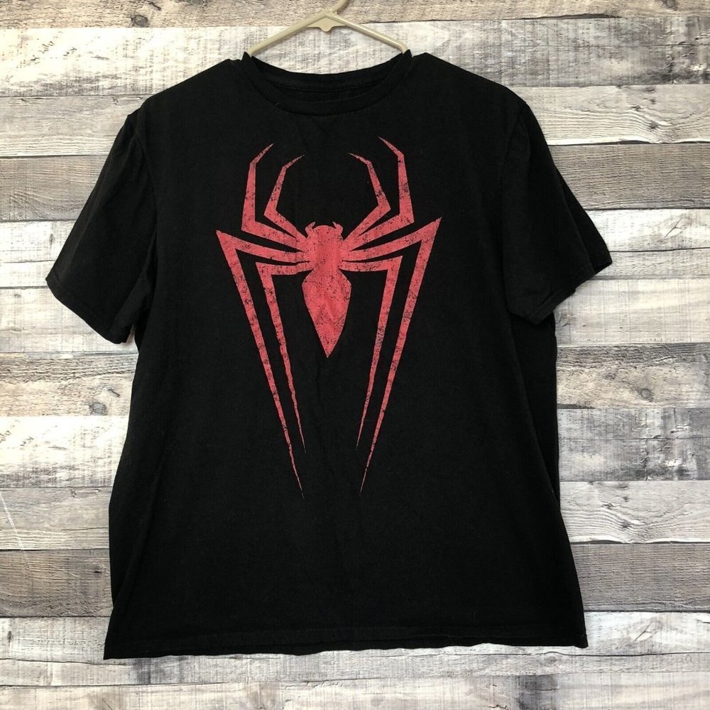 SPIDERMAN Marvel  Sz L Boys Spider t-shirt  Black
